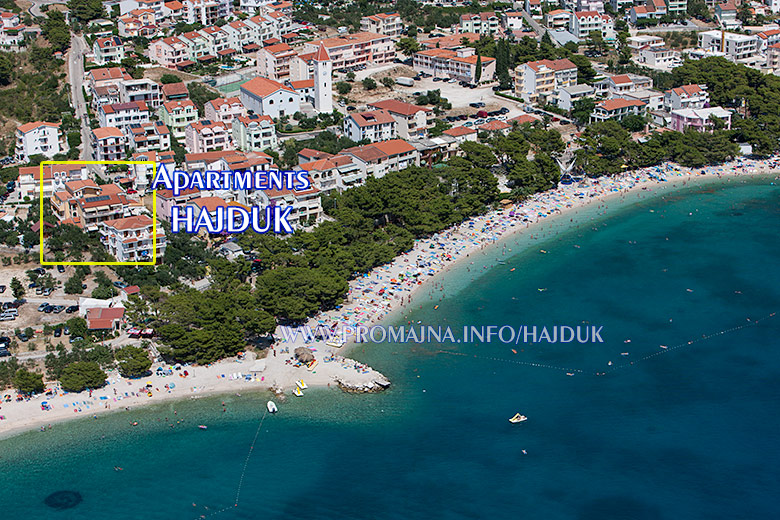 apartments Hajduk, Promajna - aerial view